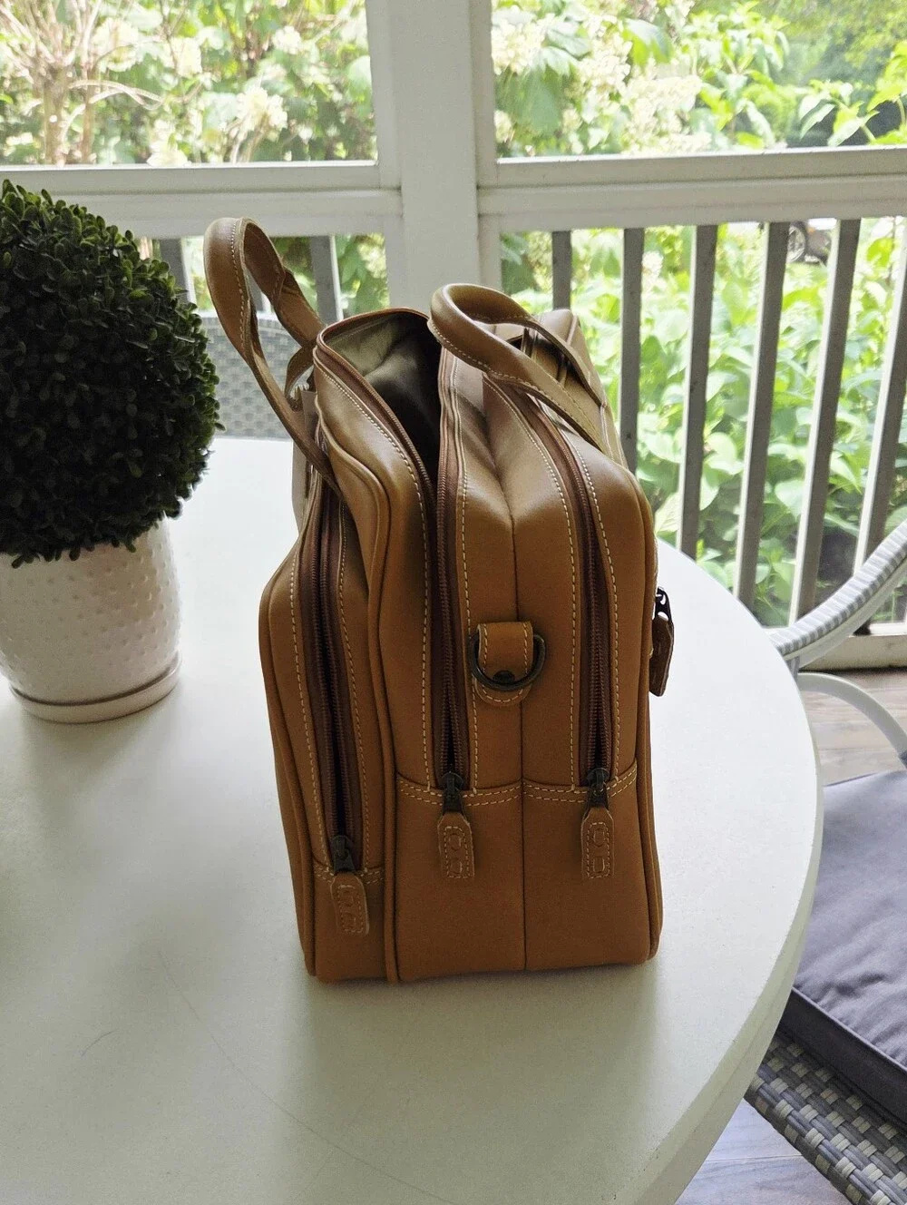 Rawlings Tan Leather Briefcase - Men’s Travel & Work Bag